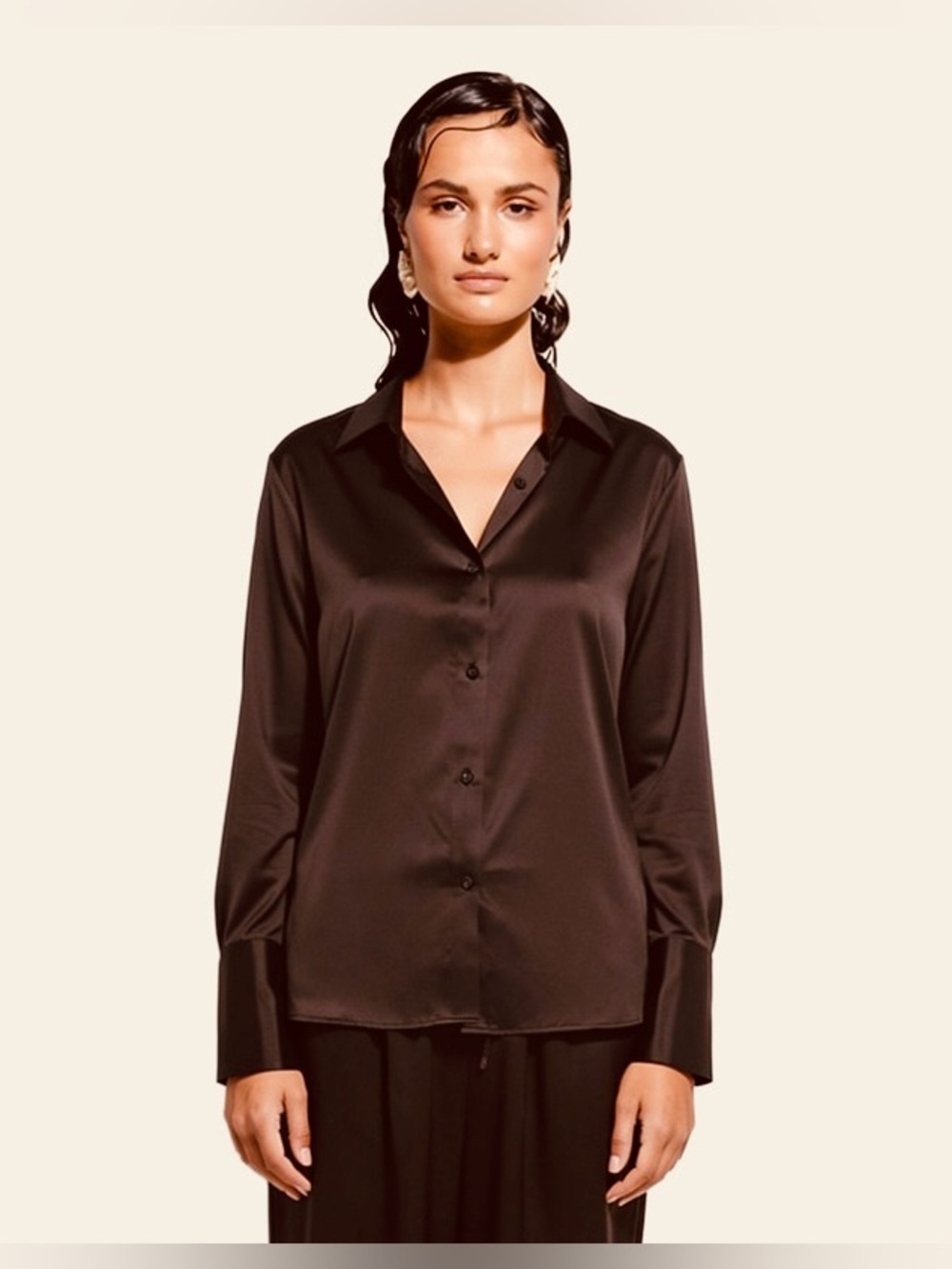 Ginia \ rtw silk linen button up burgundy shirt preppy chic nwt reformation alc